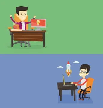 Two business banners with space for text. Stock Illustration