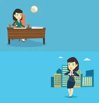 Two business banners with space for text. Stock Illustration