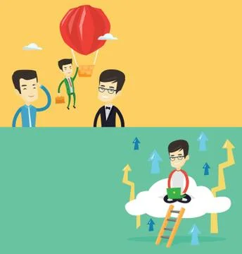 Two business banners with space for text. 스톡 일러스트