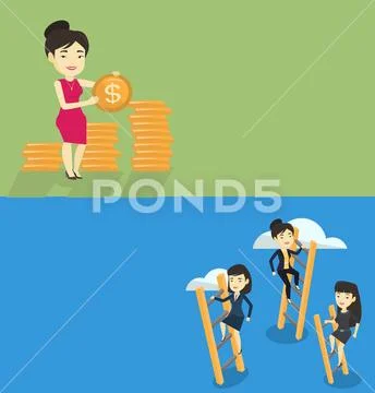 Two business banners with space for text. Stock Illustration