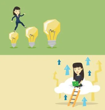Two business banners with space for text. Stock Illustration