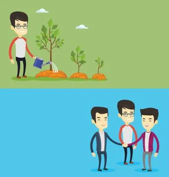 Two business banners with space for text. Stock Illustration