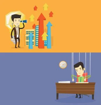 Two business banners with space for text. Stock Illustration