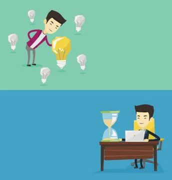 Two business banners with space for text. Stock Illustration