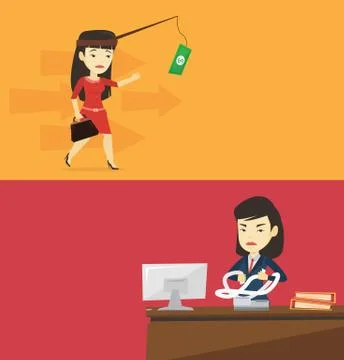 Two business banners with space for text. Stock Illustration