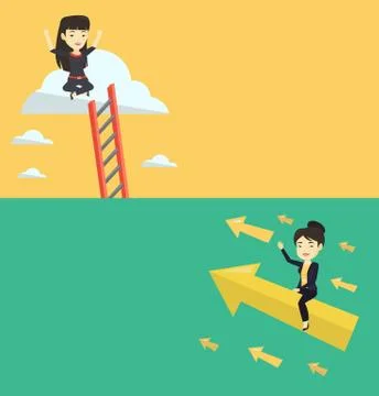 Two business banners with space for text. Stock Illustration