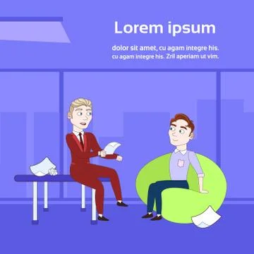 Two Business Interview For Vacancy Job Position Businessman Hr Manager And Stock Illustration