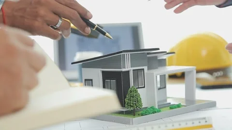 Two business man construction site engineer. Engineering objects on workpla.. Stock Footage 248880492
