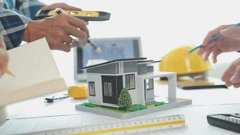Two business man construction site engineer. Engineering objects on workpla.. Stock Footage 248880493