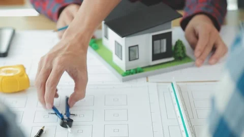 Two business man construction site engineer. Engineering objects on workpla.. Stock Footage 248880518