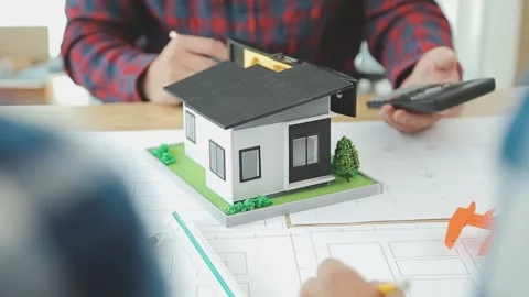 Two business man construction site engineer. Engineering objects on workpla.. Stock Footage 248880613