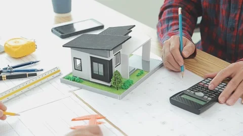 Two business man construction site engineer. Engineering objects on workpla.. Stock Footage 248880616