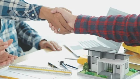 Two business man construction site engineer. Engineering objects on workpla.. Stock Footage 248880628
