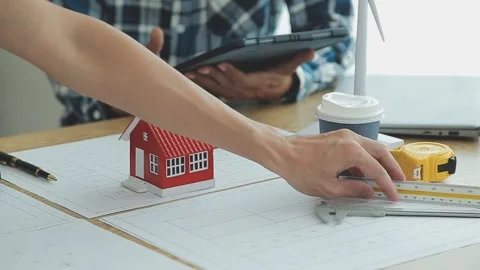 Two business man construction site engineer. Engineering objects on workpla.. Stock Footage 248880670