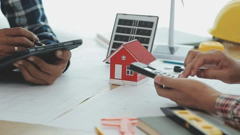 Two business man construction site engineer. Engineering objects on workpla.. Stock Footage 248880813