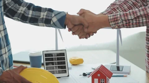 Two business man construction site engineer. Engineering objects on workpla.. Stock Footage 248880831