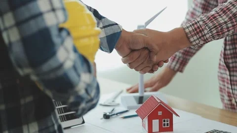 Two business man construction site engineer. Engineering objects on workpla.. Stock Footage 248880839