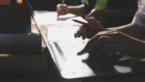 Two business man construction site engineer. Engineering objects on workpla.. Stock Footage 306572558