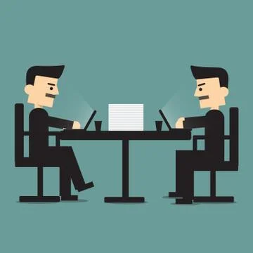 Two business man at work. Stock Illustration