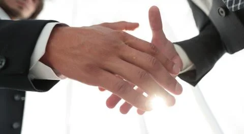 Two  business men going to make handshake Stock Photos