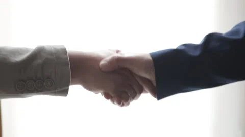 Two Business Partner Shake Hands When Meeting. Agree, trust or deal concept Stock Footage 191594045