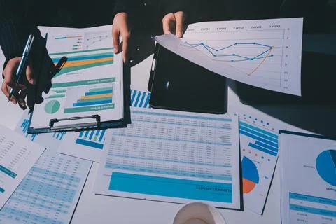 Two business people analyzing the data Stock Photos