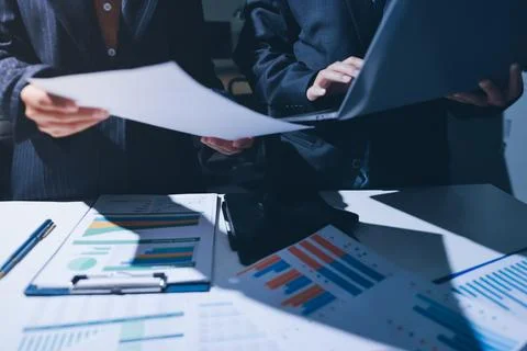 Two business people analyzing the data Stock Photos