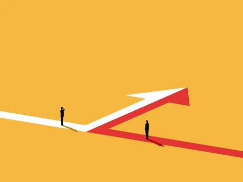 Two business people on the same path, with the same goal Stock Illustration