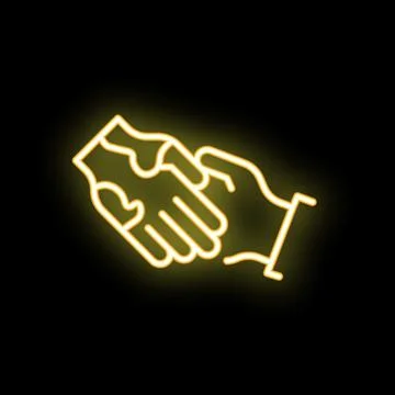 Two business people shaking hands with neon light effect Stock Illustration