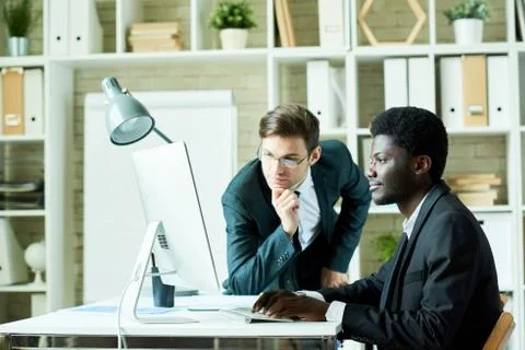 Two Business Professionals using Computer 写真素材