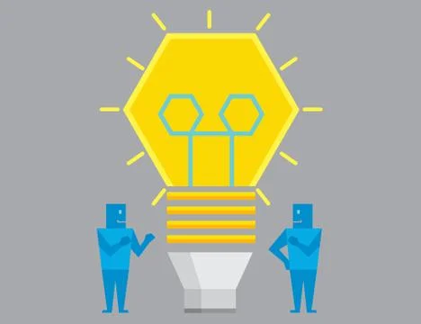 Two Businessman get idea Stock Illustration