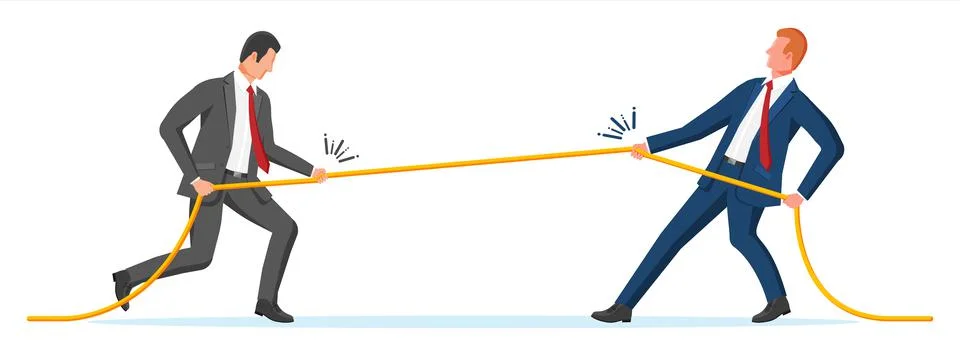 Two Businessman Pull of Rope. Stock Illustration