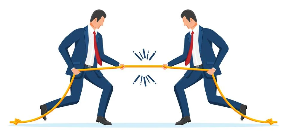 Two Businessman Pull of Rope. Stockillustratie
