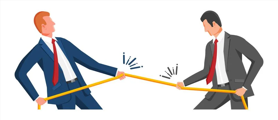 Two Businessman Pull of Rope. Stock Illustration