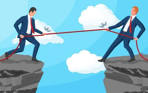 Two Businessman Pull of Rope. Stock Illustration