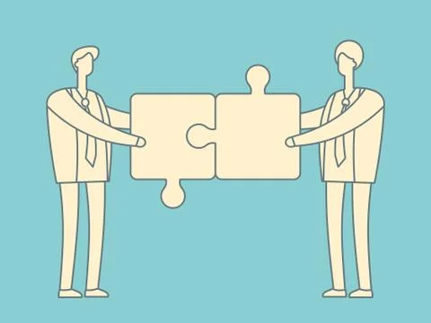 Two businessman with puzzles Stock Illustration