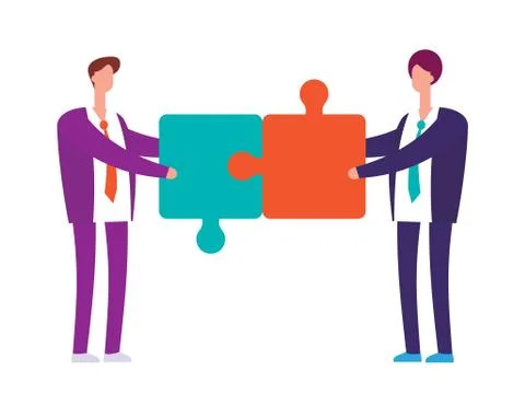 Two businessman with puzzles Illustrazione stock