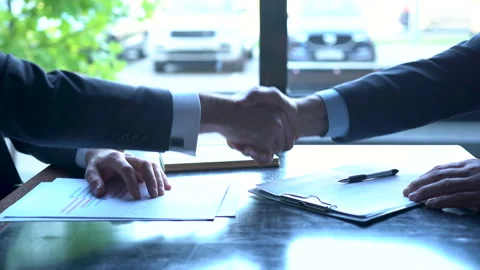 Two Businessman signing contract document start business agreement teamwork Video stock 171772811