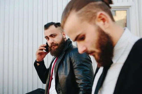 Two businessman at work Stock Photos