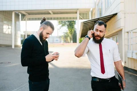 Two businessman at work Stock Photos