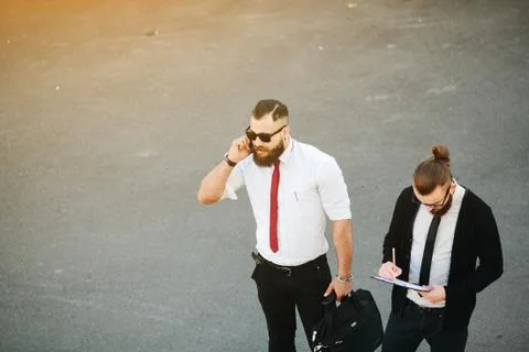 Two businessman at work Stock Photos
