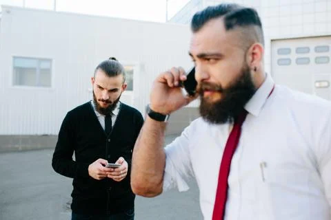 Two businessman at work Stock Photos
