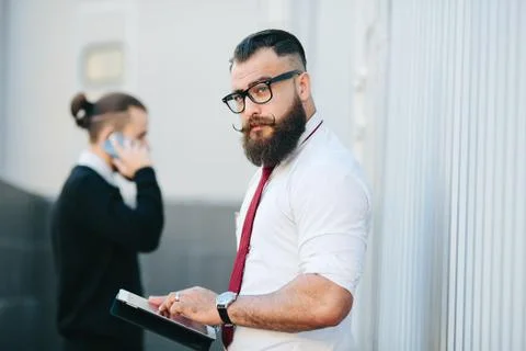 Two businessman at work Stock Photos