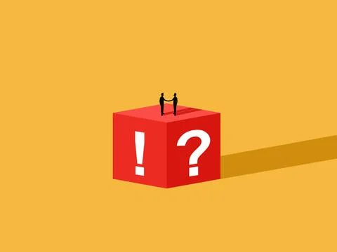Two businessmen agreed to solve the problem together. Stock Illustration