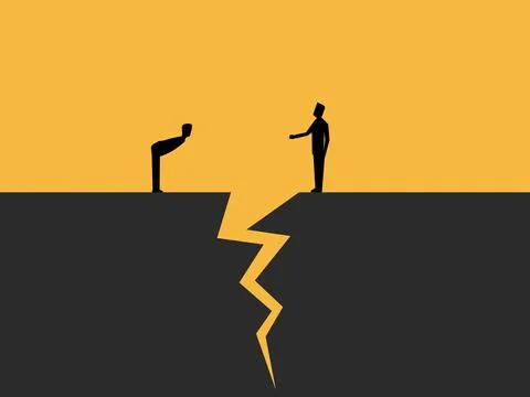 Two businessmen and the rift between them Stock Illustration