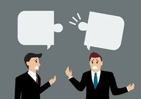 Two businessmen are talking differently Stock Illustration