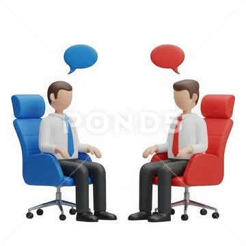 Two businessmen engaged in conversation isolated on white background PSD Template