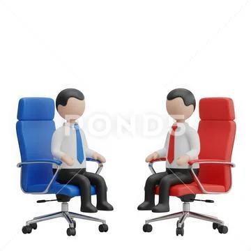 Two businessmen engaged in a professional discussion isolated on white back.. PSD 템플릿