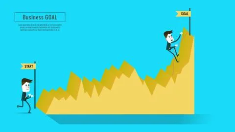 Two businessmen on the graph. Stock Illustration
