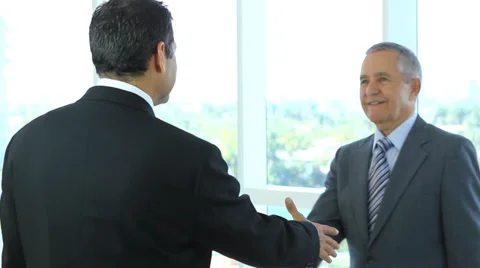 Two businessmen greeting Stock Footage 33577604